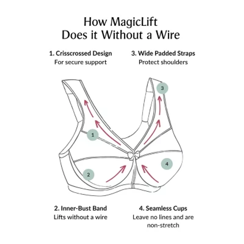 Glamorise MagicLift® Seamless T-Shirt Wirefree Bra-1080