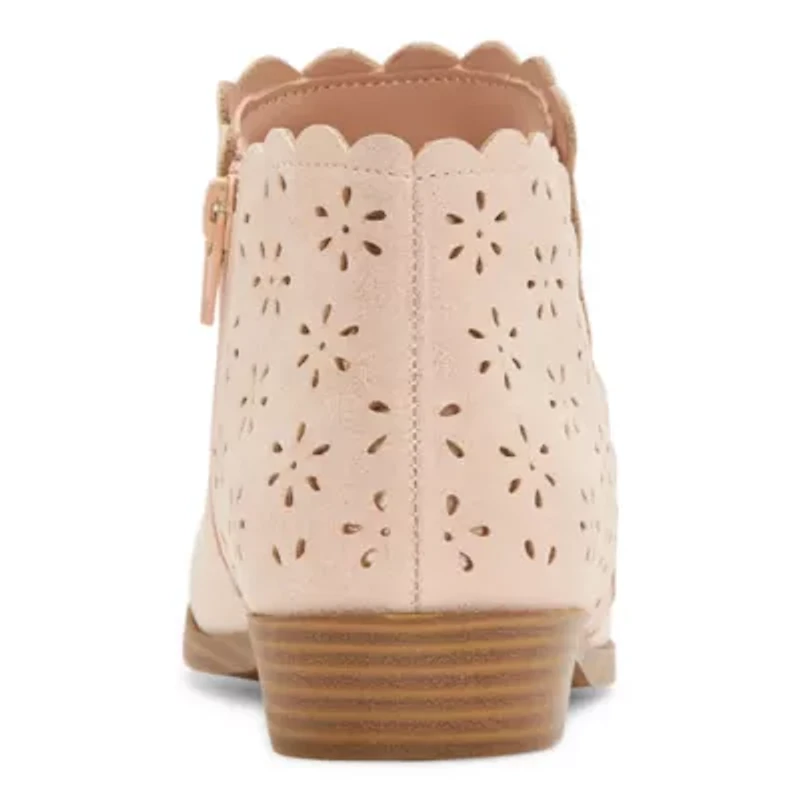 Thereabouts Little & Big Girls Pima Stacked Heel Booties