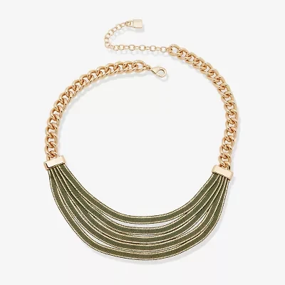 Worthington Gold Tone Womens 16 Inch Collar Necklace