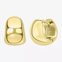 Silver Treasures Delicates Chunky Womens 14K Gold Over Brass 11mm Round Hoop Earrings