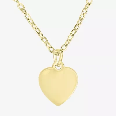Silver Treasures Delicates Womens 14K Gold Over Brass Heart 16 Inch Pendant Necklace