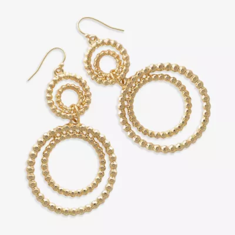 Bold Elements Gold Tone Womens Stainless Steel Drop Earrings