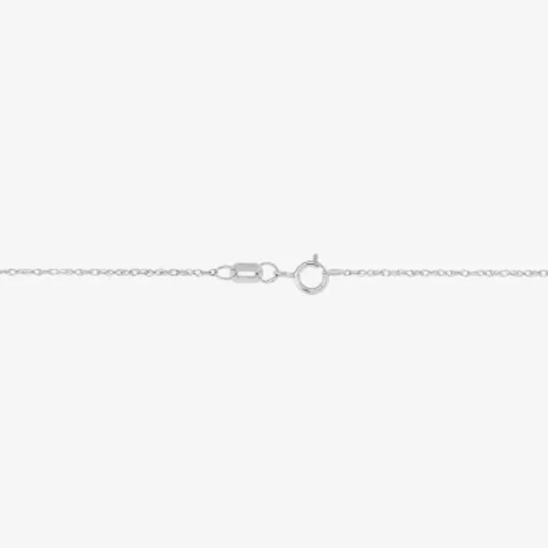 Limited Quantities! Womens Diamond Accent Genuine Blue Aquamarine 10K White Gold Oval 18 Inch Pendant Necklace
