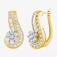 Diamond Blossom (G / Si2) Womens 2 CT. T.W. Lab Grown White Diamond 10K Gold Flower Drop Earrings