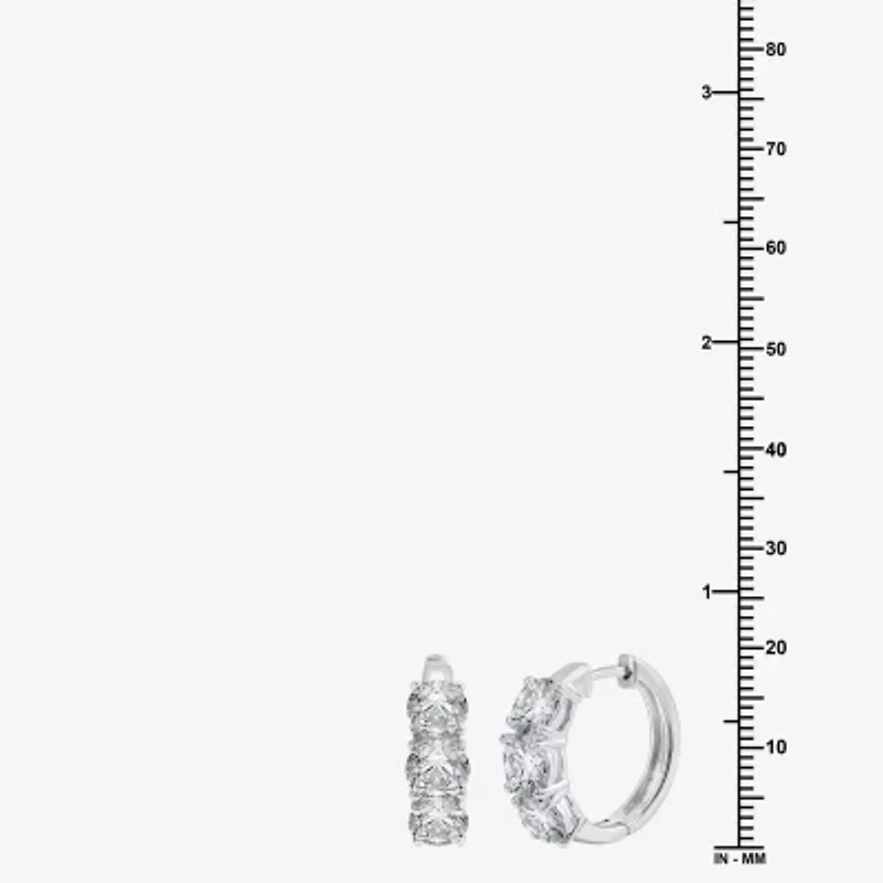 (H-I / Si2-I1) Womens 5 CT. T.W. Lab Grown White Diamond 14K White Gold 18.9mm Hoop Earrings