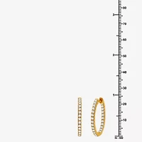 (H-I / I1) 1 CT. T.W. Lab Grown Diamond 10K or 14K White or Yellow Gold 23.1mm Hoop Earrings