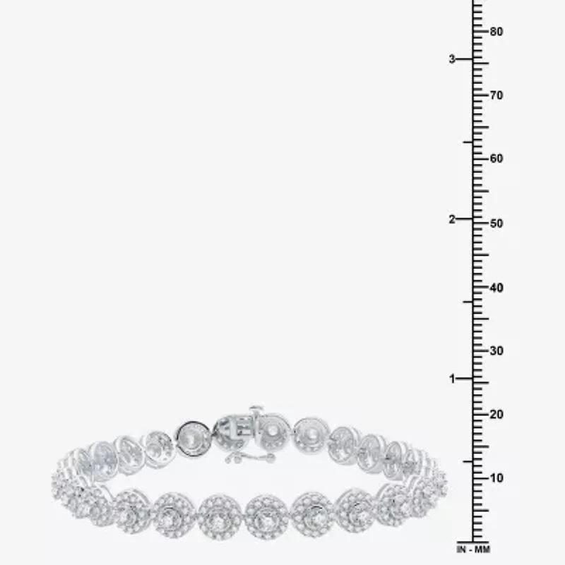 (G / Si1-Si2) Womens 5 CT. T.W. Lab Grown White Diamond 10K White Gold 7.5 Inch Tennis Bracelet