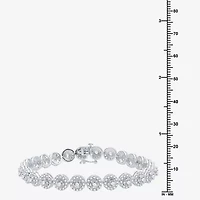 (G / Si1-Si2) Womens 5 CT. T.W. Lab Grown White Diamond 10K White Gold 7.5 Inch Tennis Bracelet