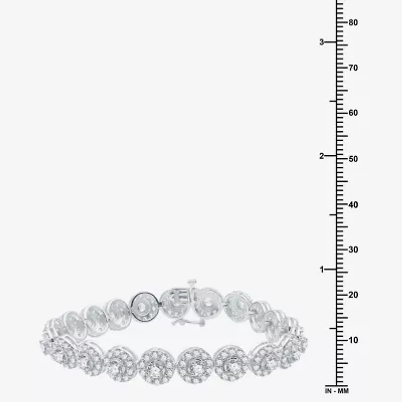 10 Ct.T.W. (H-I / I1) Womens Lab Grown White Diamond 10K White Gold 7.5 Inch Tennis Bracelet