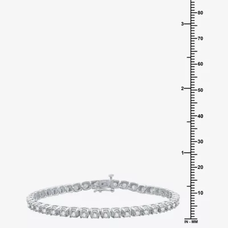2 CT. T.W. Natural White Diamond 10K or Yellow Gold 7.5 Inch Tennis Bracelet