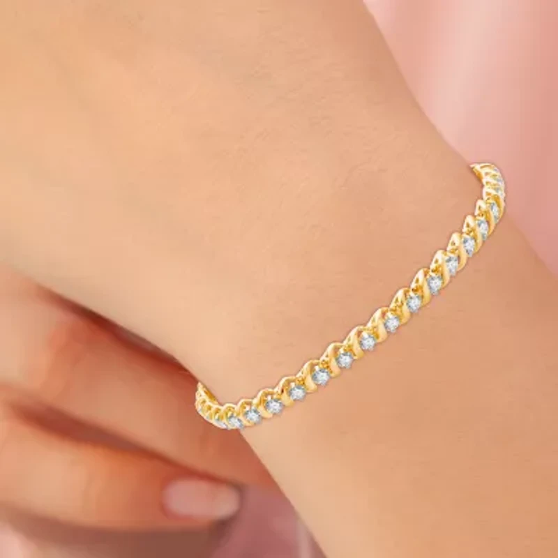 (H-I / Si2-I1) Womens 4 CT. T.W. Lab Grown White Diamond 10K Gold 7.5 Inch Tennis Bracelet