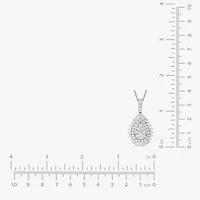 (G / Si2) Womens 2 CT. T.W. Lab Grown White Diamond 14K White Gold Pear 18 Inch Pendant Necklace