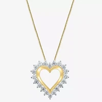 (G / Si2) Womens 2 CT. T.W. Lab Grown White Diamond 14K Gold Heart 18 Inch Pendant Necklace