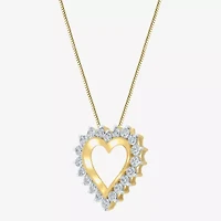 (G / Si2) Womens 2 CT. T.W. Lab Grown White Diamond 14K Gold Heart 18 Inch Pendant Necklace