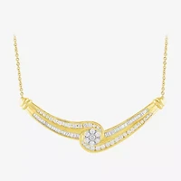 Diamond Blossom (G / Si2) Womens 2 CT. T.W. Lab Grown White Diamond 10K Gold Flower 18 Inch Pendant Necklace