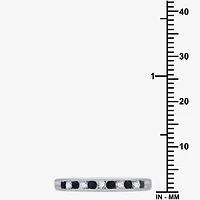 Modern Bride Gemstone 1/8 CT. T.W. Lab Created Blue Sapphire Gold Over Silver Wedding Band