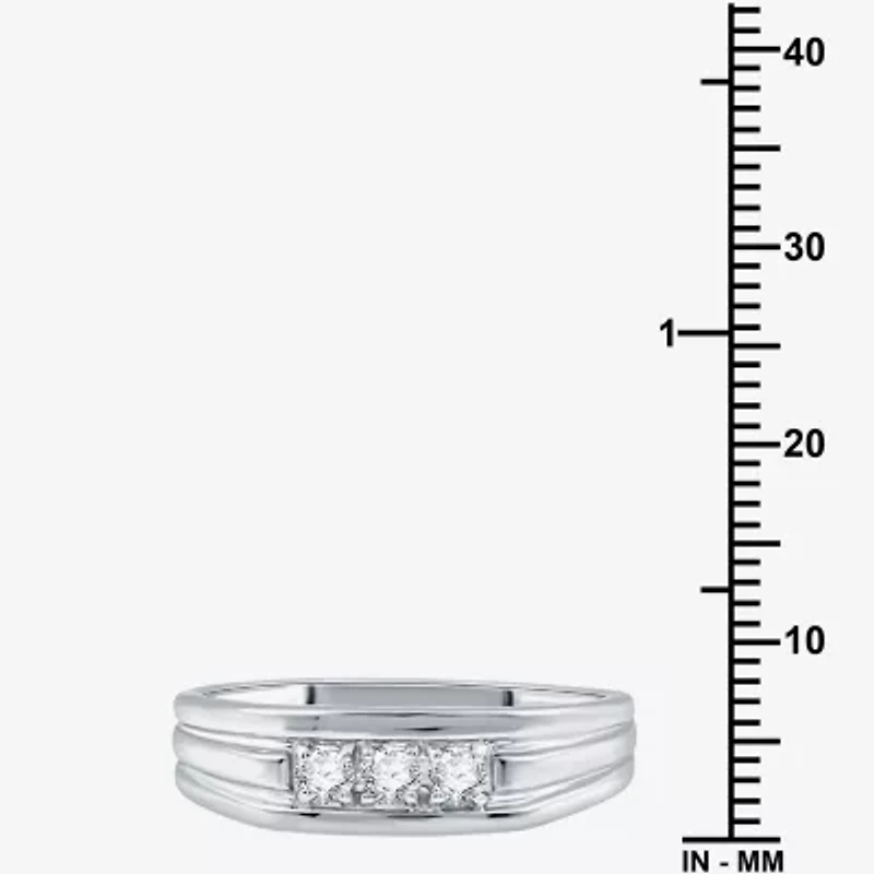 I Said Yes (H-I / I1) Mens 1/4 CT. T.W. Lab Grown White Diamond Sterling Silver Wedding Band