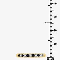 Modern Bride Gemstone 1/8 CT. T.W. Lab Created Blue Sapphire Gold Over Silver Wedding Band