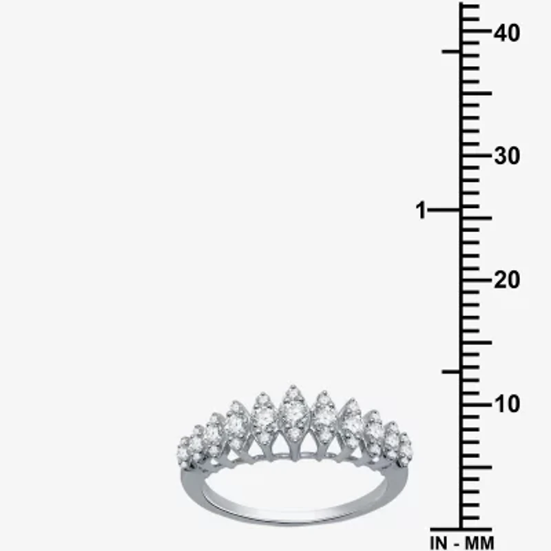 Womens 1/2 CT. T.W. Lab Grown White Diamond Sterling Silver Band