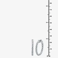 (H-I / I1) Womens 1/4 CT. T.W. Lab Grown Diamond Sterling Silver 24.9mm Hoop Earrings