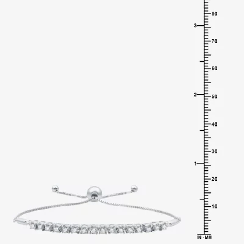 Womens 1/ CT. T.W. Lab Grown White Diamond Sterling Silver Bolo Bracelet