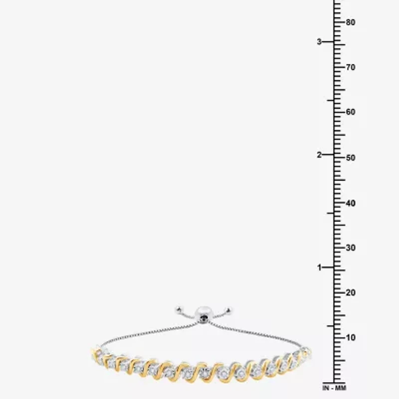 Womens 1/4 CT. T.W. Lab Grown White Diamond Sterling Silver Bolo Bracelet