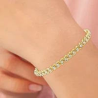 Womens 1/4 CT. T.W. Lab Grown White Diamond 14K Gold Over Silver Sterling 7.5 Inch Tennis Bracelet