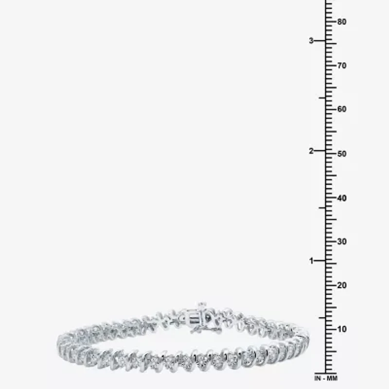 Womens 1/4 CT. T.W. Lab Grown White Diamond Sterling Silver 7.5 Inch Tennis Bracelet