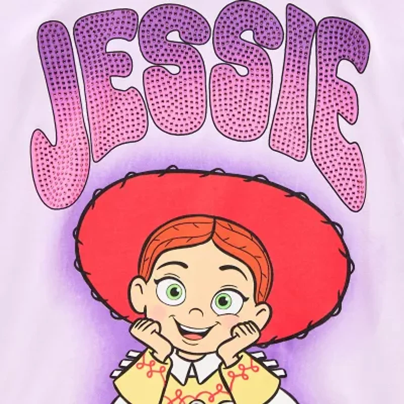Disney Collection Little & Big Kid Girls Round Neck Short Sleeve Regular Fit Jessie Toy Story Graphic T-Shirt