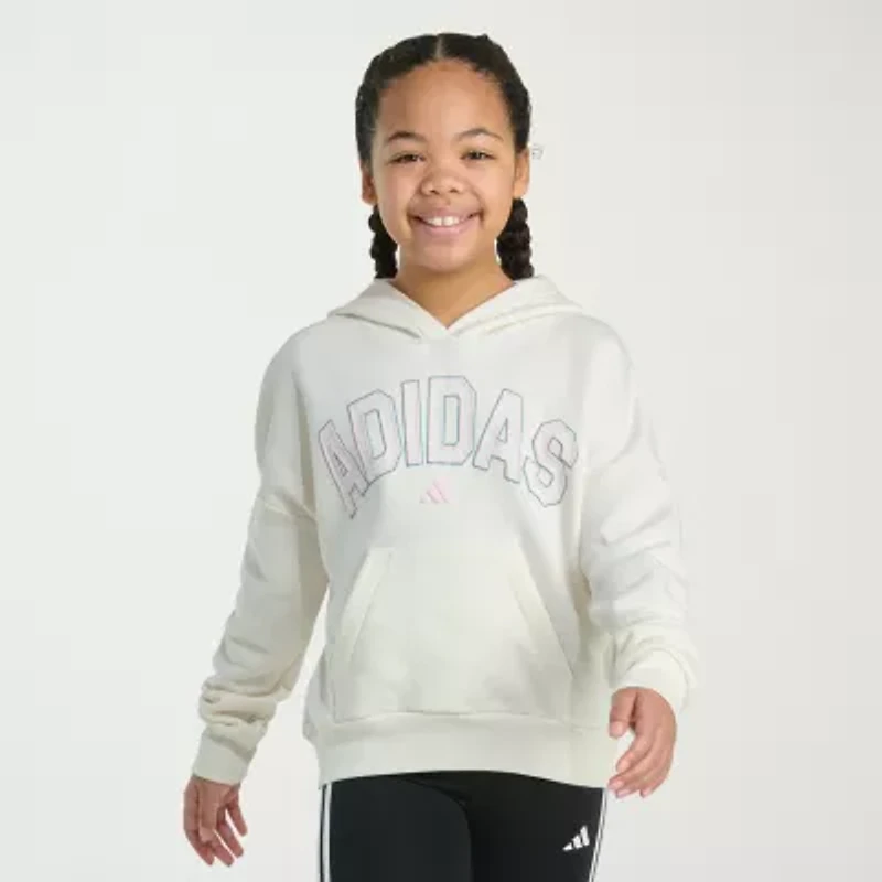 adidas Big Kid Girls Long Sleeve Fleece Active Hoodie