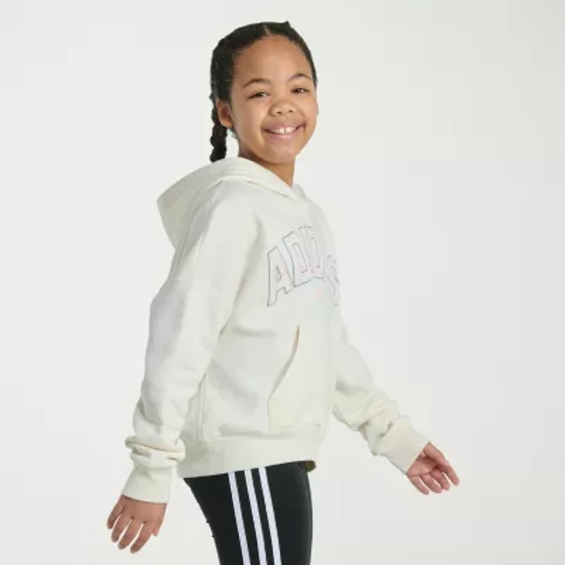 adidas Big Kid Girls Long Sleeve Fleece Active Hoodie