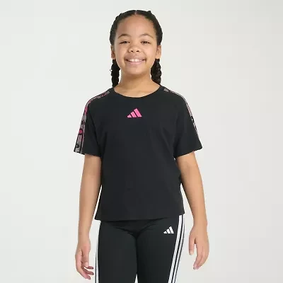 adidas Big Kid Girls Crew Neck Short Sleeve Regular Fit Graphic T-Shirt