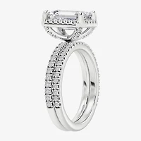 Signature By Modern Bride (F / Vs2) Womens 6 CT. T.W. Lab Grown White Diamond 10K Gold Side Stone Halo Bridal Set