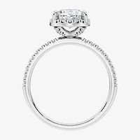 Signature By Modern Bride (F / Vs2) Womens 3 3/4 CT. T.W. Lab Grown White Diamond 10K Gold Oval Side Stone Halo Bridal Set