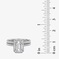 Signature By Modern Bride (F / Vs2) Womens / CT. T.W. Lab Grown White Diamond 10K Gold Side Stone Halo Bridal Set