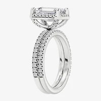 Signature By Modern Bride (F / Vs2) Womens / CT. T.W. Lab Grown White Diamond 10K Gold Side Stone Halo Bridal Set