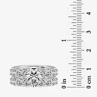 Signature By Modern Bride (F / Vs2) Womens 5 / CT. T.W. Lab Grown White Diamond 10K Gold Round Side Stone Bridal Set