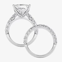 Grown Gorgeous (F / Vs2) Womens 8 1/4 Ct. T.W. Lab White Diamond 14K Gold Side Stone Bridal Set
