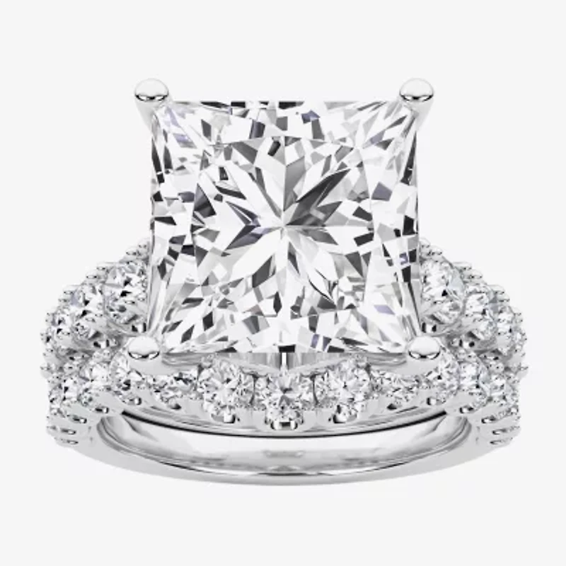 Grown Gorgeous (F / Vs2) Womens 8 1/4 Ct. T.W. Lab White Diamond 14K Gold Side Stone Bridal Set