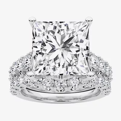 Grown Gorgeous (F / Vs2) Womens 8 1/4 Ct. T.W. Lab White Diamond 14K Gold Side Stone Bridal Set