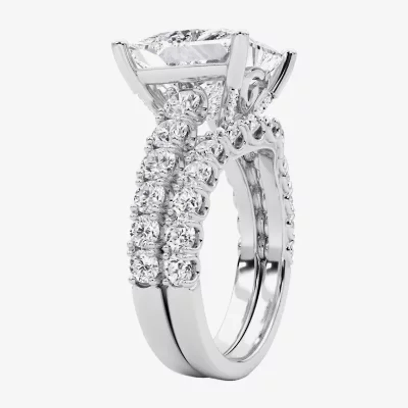 Grown Gorgeous (F / Vs2) Womens 8 1/4 Ct. T.W. Lab White Diamond 14K Gold Side Stone Bridal Set