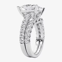 Grown Gorgeous (F / Vs2) Womens 8 1/4 Ct. T.W. Lab White Diamond 14K Gold Side Stone Bridal Set