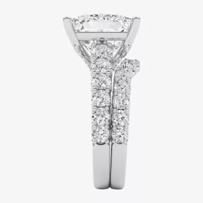 Grown Gorgeous (F / Vs2) Womens 8 1/4 Ct. T.W. Lab White Diamond 14K Gold Side Stone Bridal Set