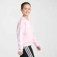 adidas Big Kid Girls Crew Neck Fleece Embroidered Long Sleeve Sweatshirt