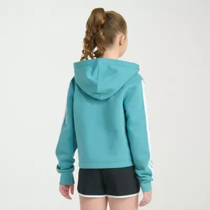 adidas Big Kid Girls Long Sleeve Embroidered Fleece Zipper Active Hoodie