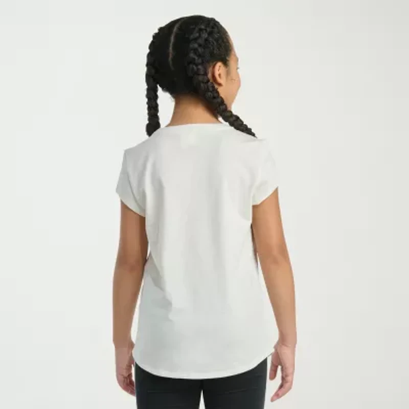 adidas Big Kid Girls Crew Neck Short Sleeve Regular Fit Graphic T-Shirt