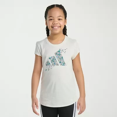 adidas Big Kid Girls Crew Neck Short Sleeve Regular Fit Graphic T-Shirt