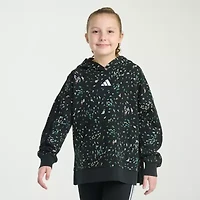 adidas Big Kid Girls Long Sleeve Embroidered Fleece Active Hoodie