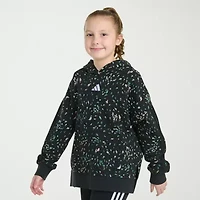 adidas Big Kid Girls Long Sleeve Embroidered Fleece Active Hoodie
