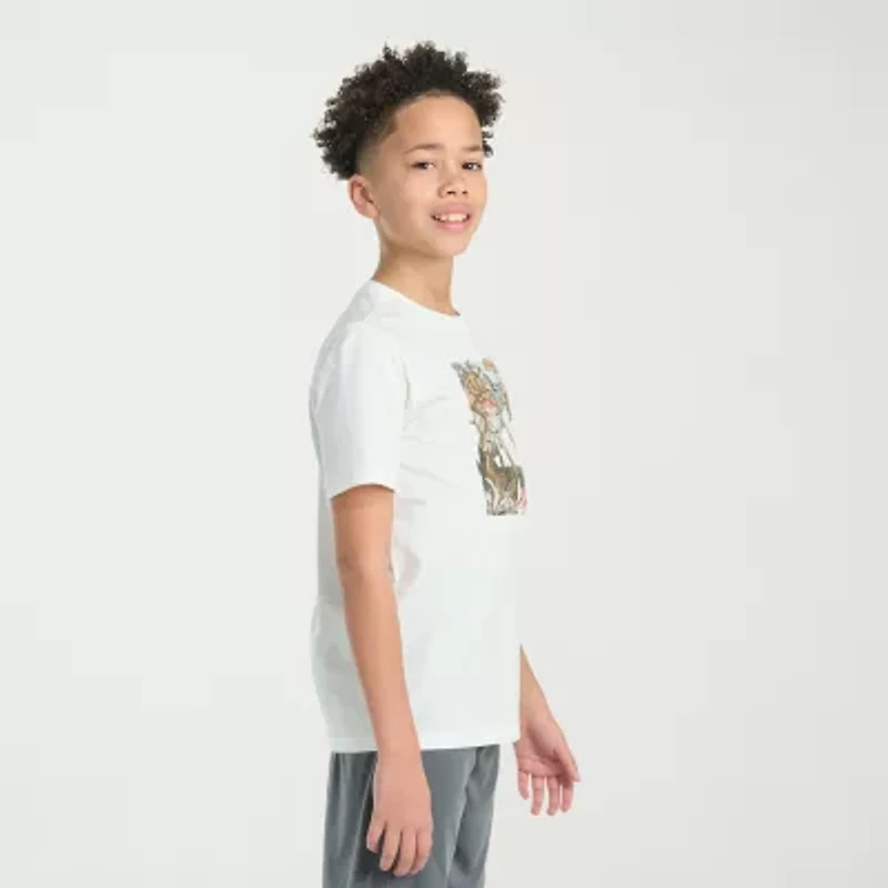 adidas Big Kid Boys Crew Neck Short Sleeve Regular Fit Graphic T-Shirt